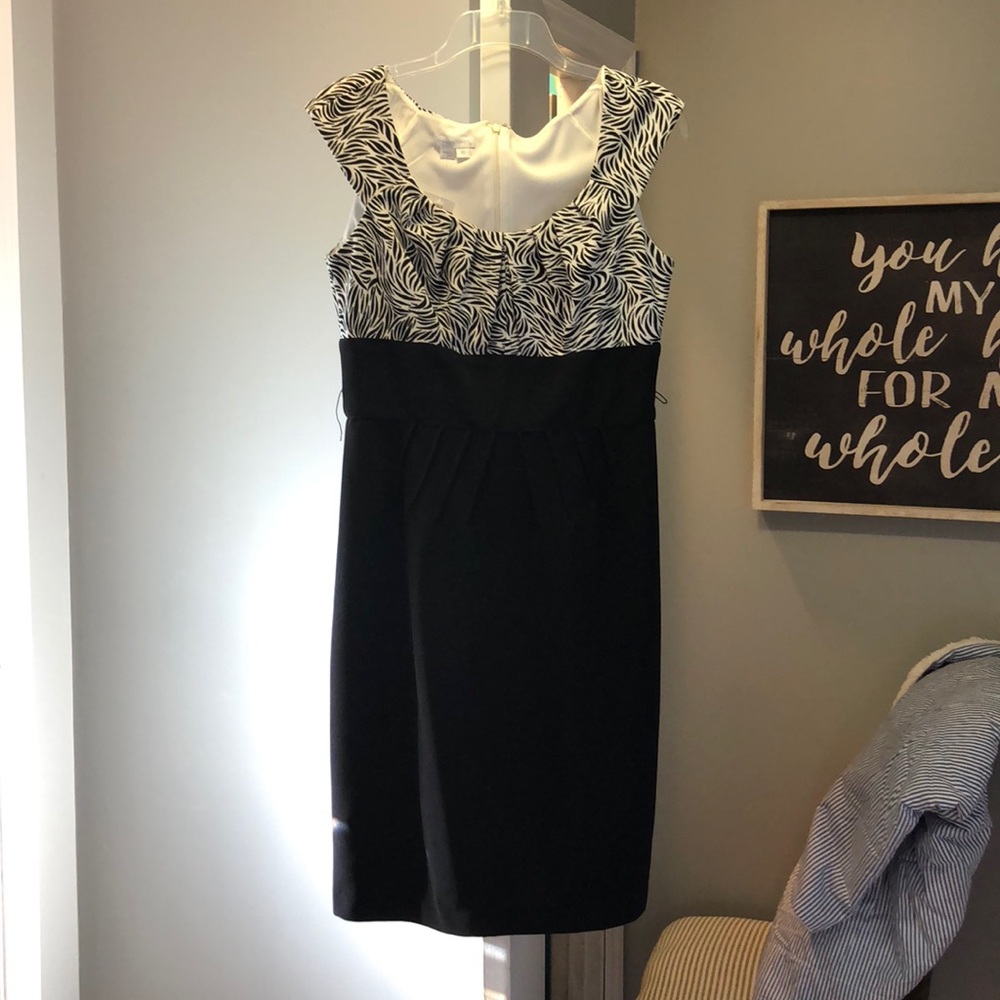 London Times Zebra and black dress size 10